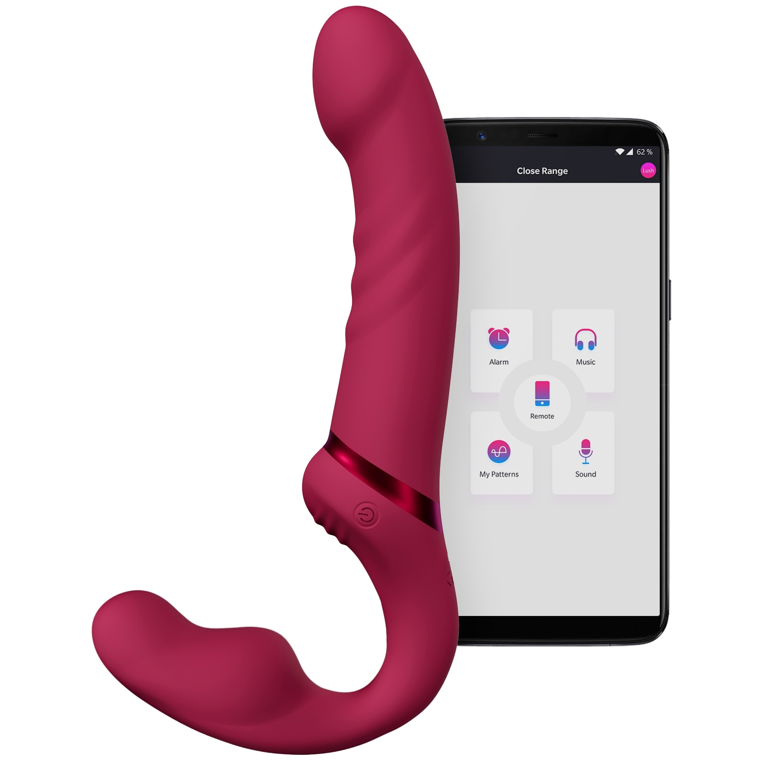 Lovense Lapis Double-Ended Vibrating Strapless Strap-on - Pink