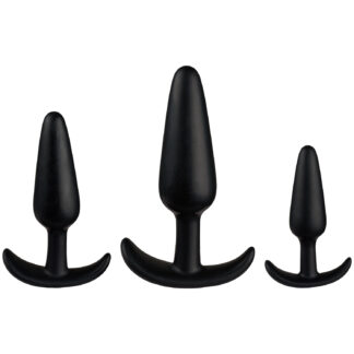 Doc Johnson Merci Tush Trainer 3 Piece Silicone Set - Black