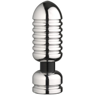 E-stim Large Deviant Electrode Butt Plug - Silver