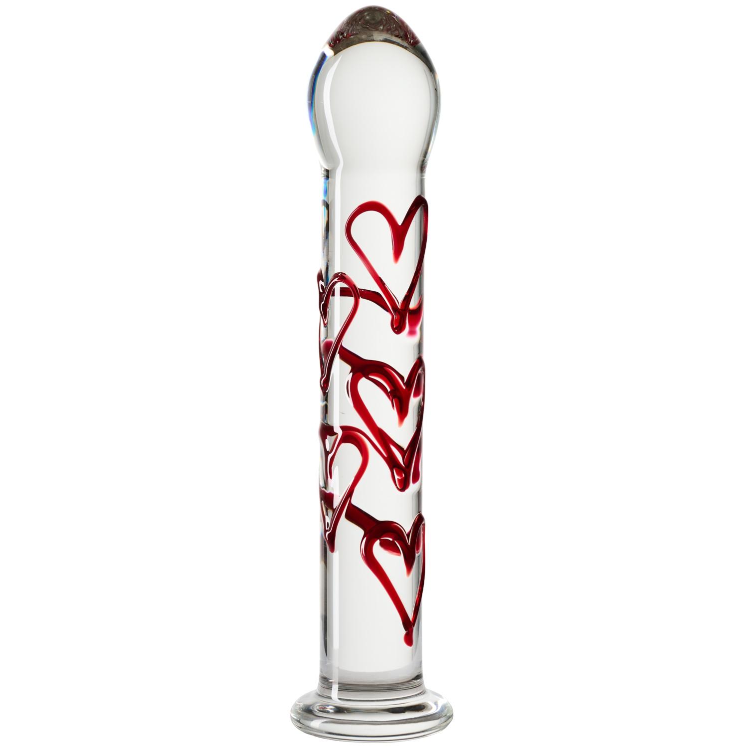 Gildo No. 30 Glass Dildo with Hearts - Clear