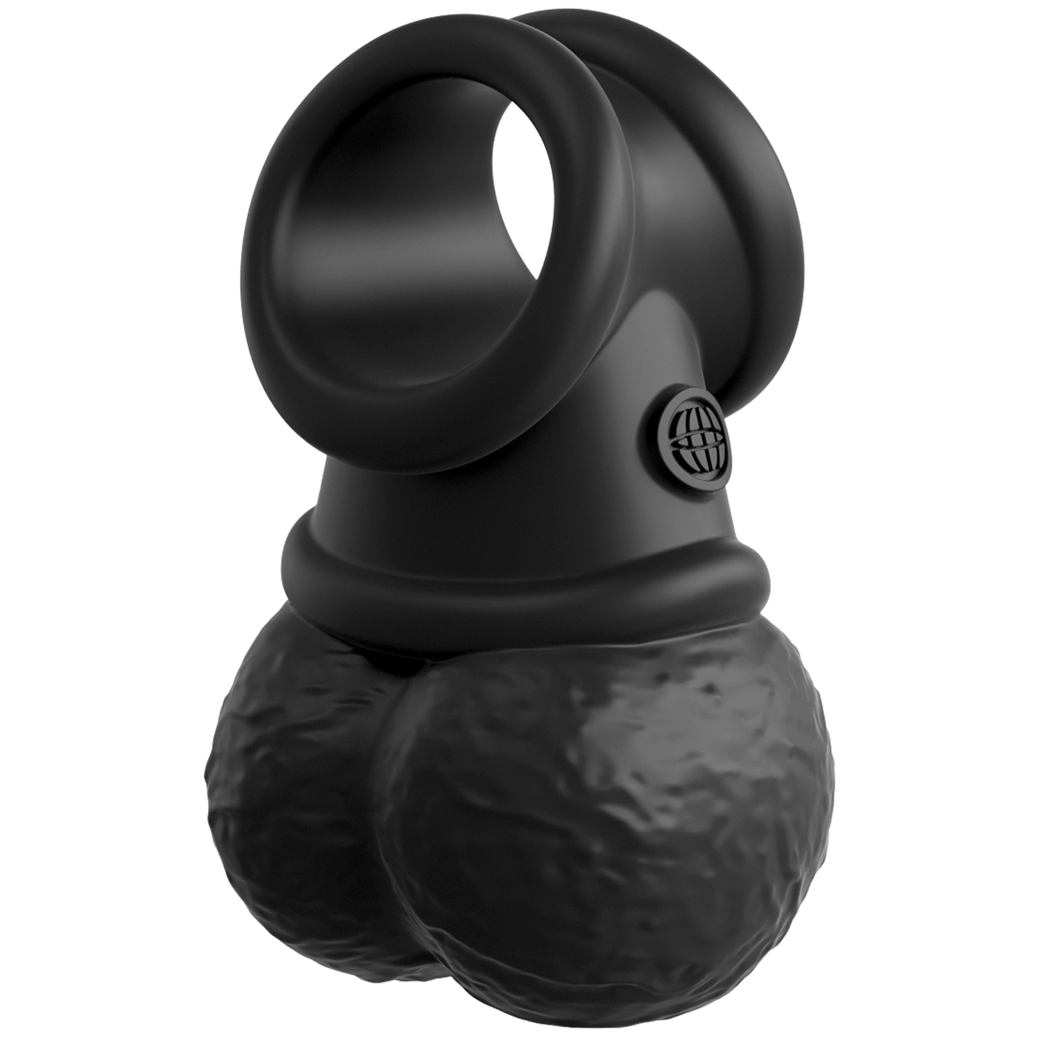 King Cock Elite The Crown Jewels Vibrating Swinging Balls - Black