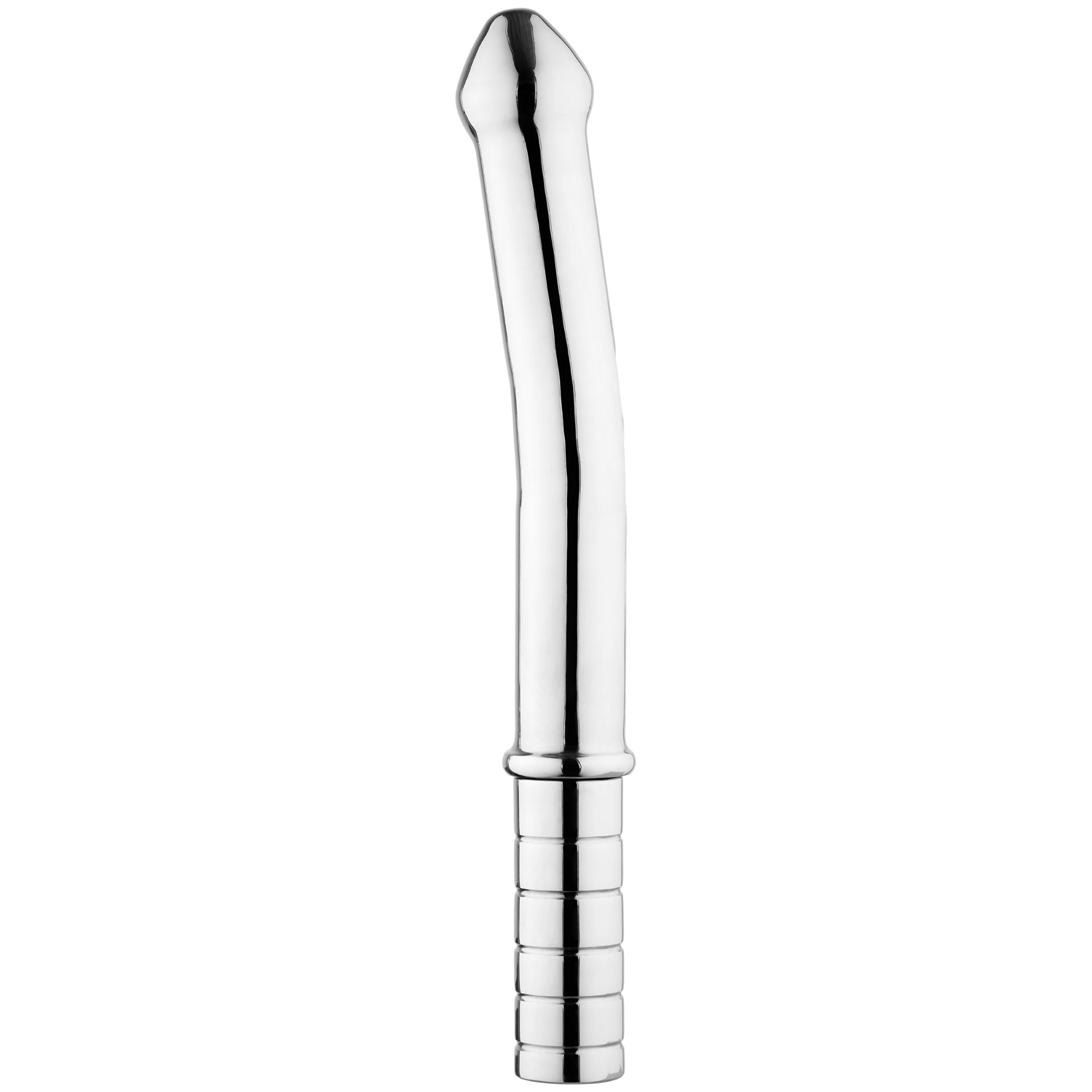 Kiotos Mega Stainless Steel Slightly Curved Dildo - Silver