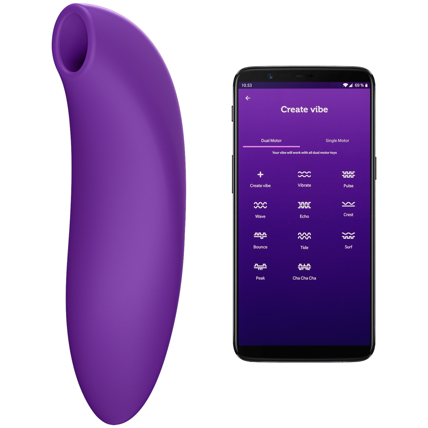 We Vibe Melt 2 App Controlled Suction Vibrator - Purple