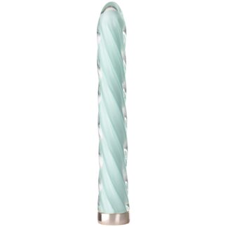 baseks Rechargeable Swirly Glass Vibrator - Blue