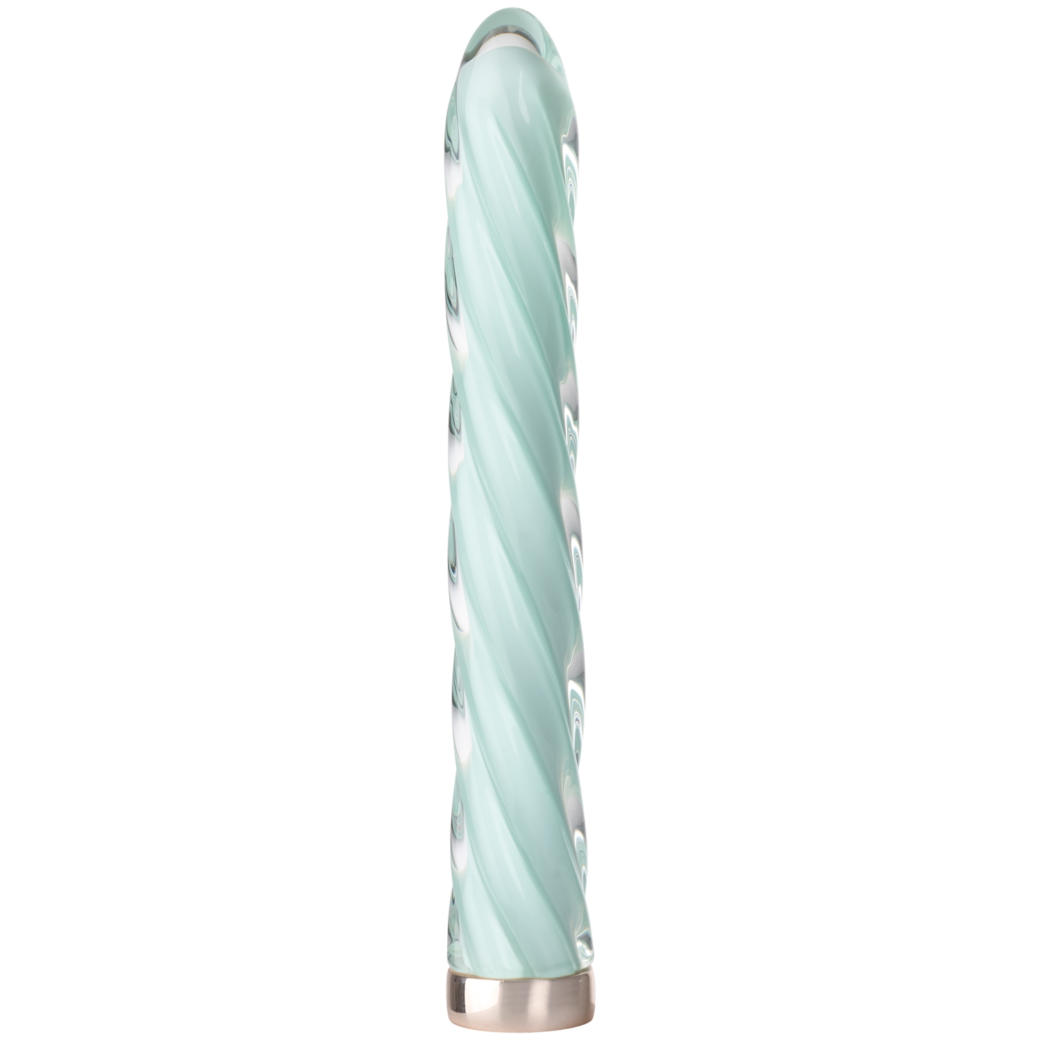 baseks Rechargeable Swirly Glass Vibrator - Blue