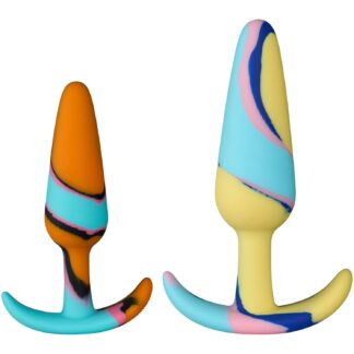 Baseks Multicolour Butt Plug Set - Mixed colours