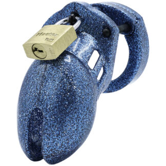 CB-X 6000S Glitter Chastity Cock Cage Kit 6,35 cm - Blue