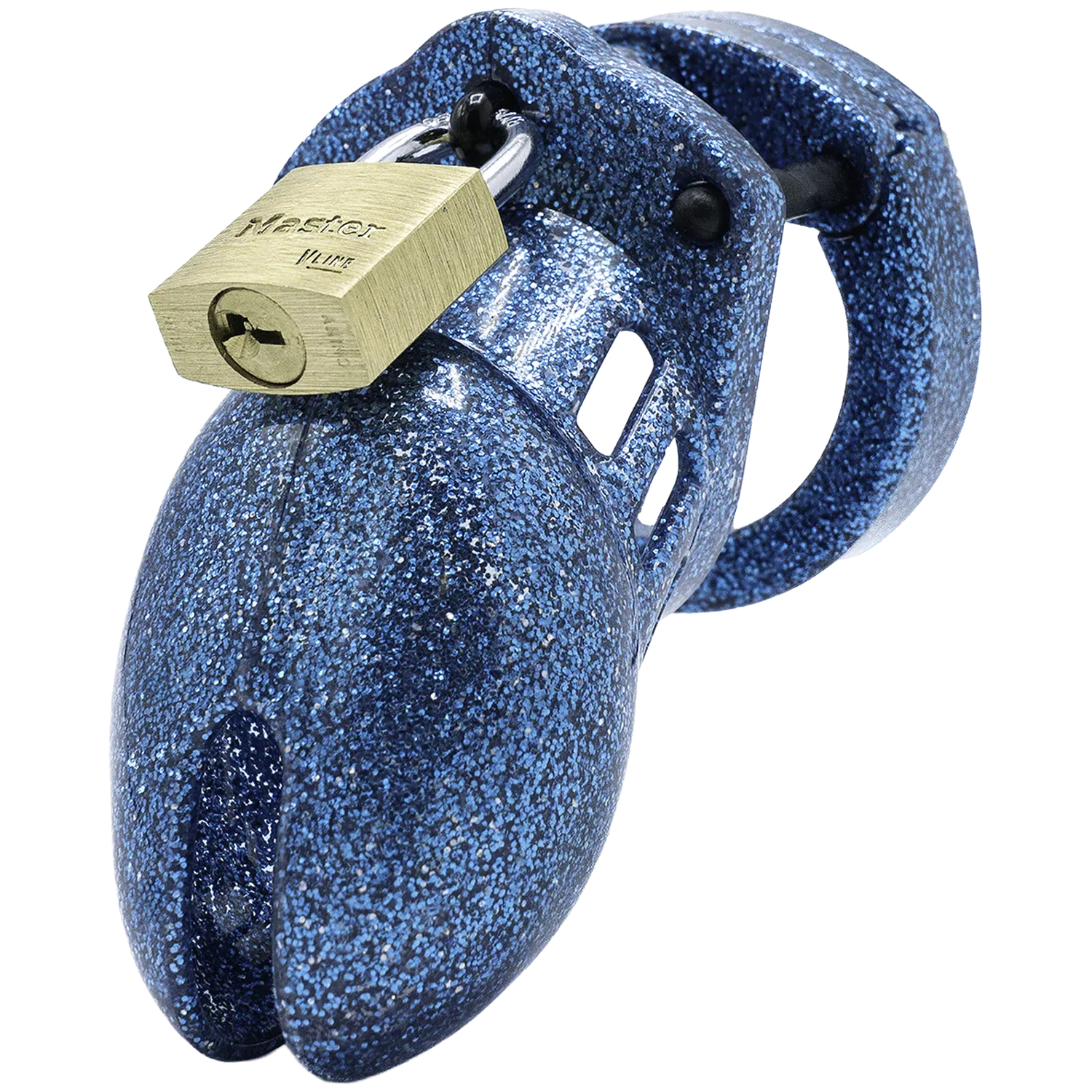 CB-X 6000S Glitter Chastity Cock Cage Kit 6,35 cm - Blue