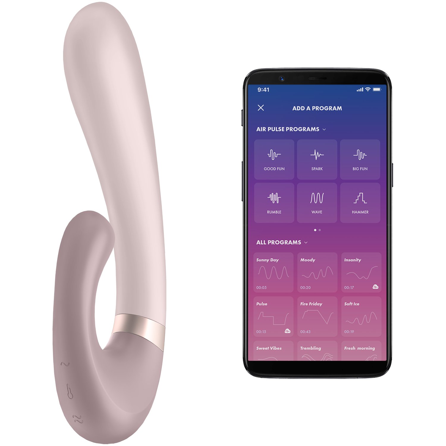 Satisfyer Heat Wave App-Controlled Rabbit Vibrator - Purple