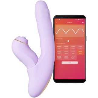 Svakom DuoGlow Thrusting Beaded Vibrator with Pulsating Stimulator - Purple