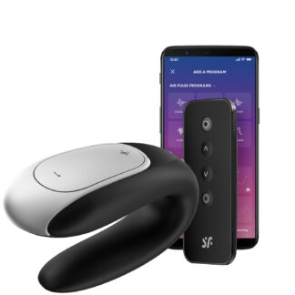 Satisfyer Double Fun App-Controlled Couple's Vibrator - Black