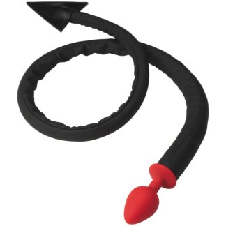 Tailz Devil Tail Anal Plug and Horns Set - Black