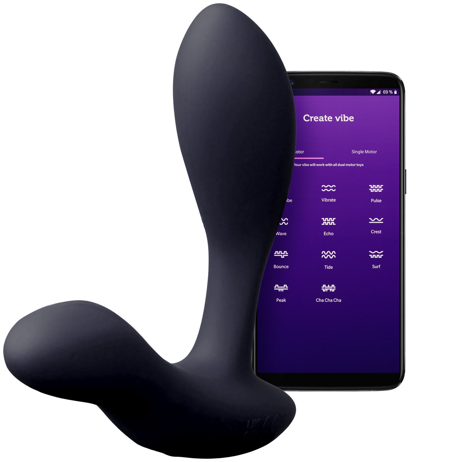 We-Vibe Vector+ App-controlled Vibrating Prostate Massager - Black